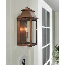 Authentic Copper Light Fixture For Outdoor Lighting Single Light Bulb 