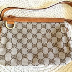 Authentic Gucci canvas pochette purse