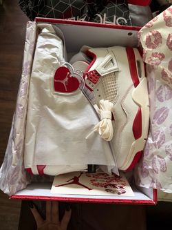 Air Jordan 4 Retro limited "Valentine's Day / Sierra Red" NEW Receipt