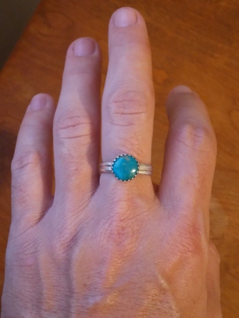 Handmade By ME Natural Turquoise Ring Size 9