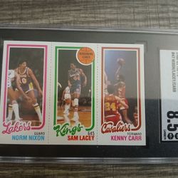 1980-81 Topps Mini Basketball Card, Norm Nixon, Sam Lacey, and Kenny Carr, Lakers, Kings, Cavaliers 
