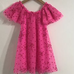 Cat &Jack baby girl dress Lace hearts graphics short flares sleeves pink.5T