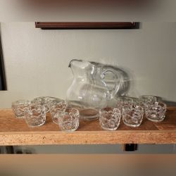 Glass and Pitcher serving set 1 Pitcher & 10 glasses 