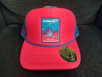 FIFA Dallas 2026 World Cup Host City Poster Foam Trucker Adjustable Hat - Red