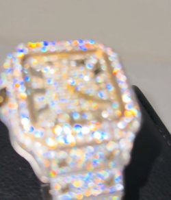 Moissanite VVS1 2 tone gold luxury stainless steel watch high quality - read description below&throw offers