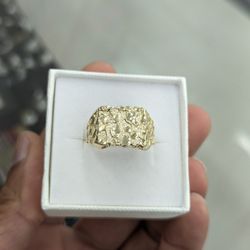10kt Real Gold Nugget Ring for Men 