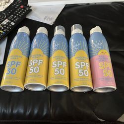 Brand New 5 Bottles 24/7 Life by 7-Eleven Sunscreen Spray SPF 50 And SPF  Kids & Adults 30 Water Resistant 80 min