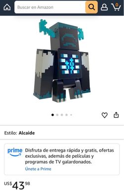 Mattel Minecraft Toys Warden Figura de acción con luces, sonidos y accesorios, regalo
