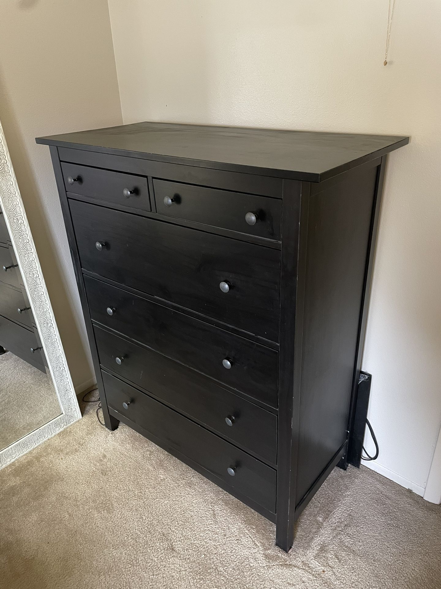 Large Black Wooden Dresser