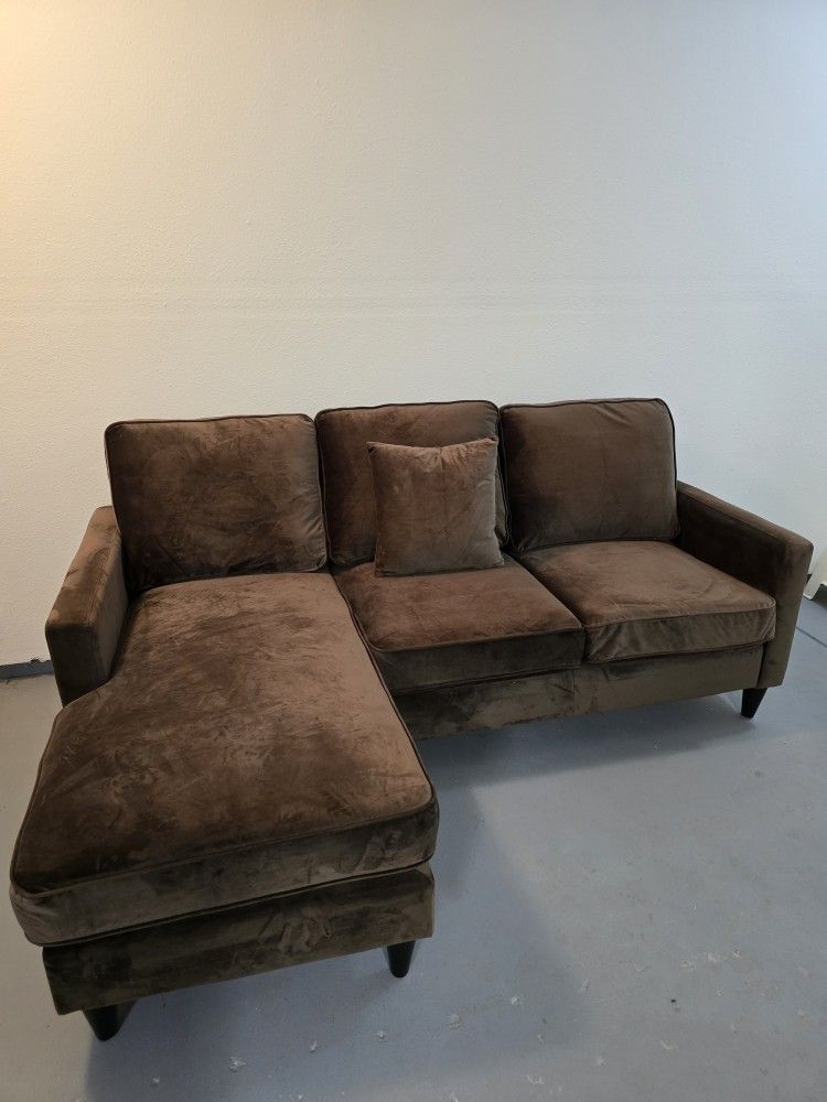 SOFA COUCH LOVESEAT LOVE SEAT SECTIONAL MODERN SUEDE CHAISE