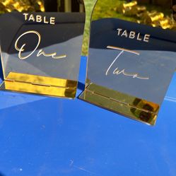 Gold Mirrored Table Numbers