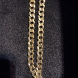 14k Gold Over Silver Curb Chain Bracelet