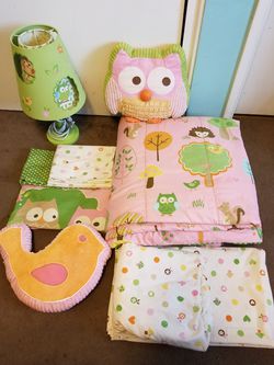Twin Bed Set, Owls & Forest Animals