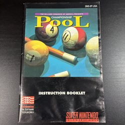 Championship Pool Manual for Super Nintendo (1993)