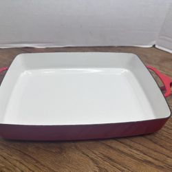 Vtg DANSK Kobenstyle FRANCE Red Enamel Casserole Dish