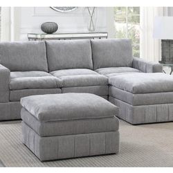 Gray Modular Sectional Sofa 