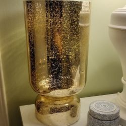 Mercury Glass Hurricane Candle Holder