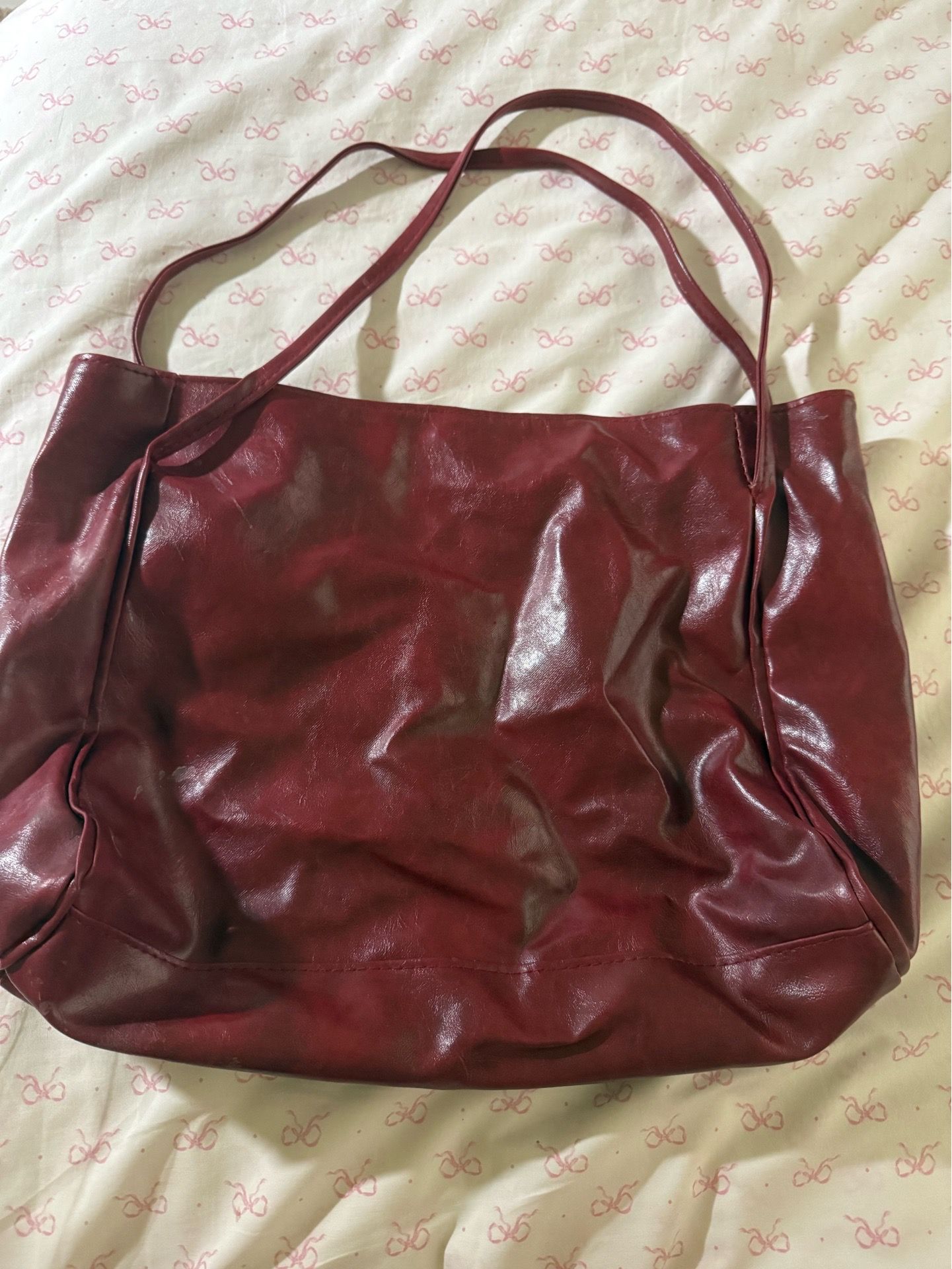 Red tote bag