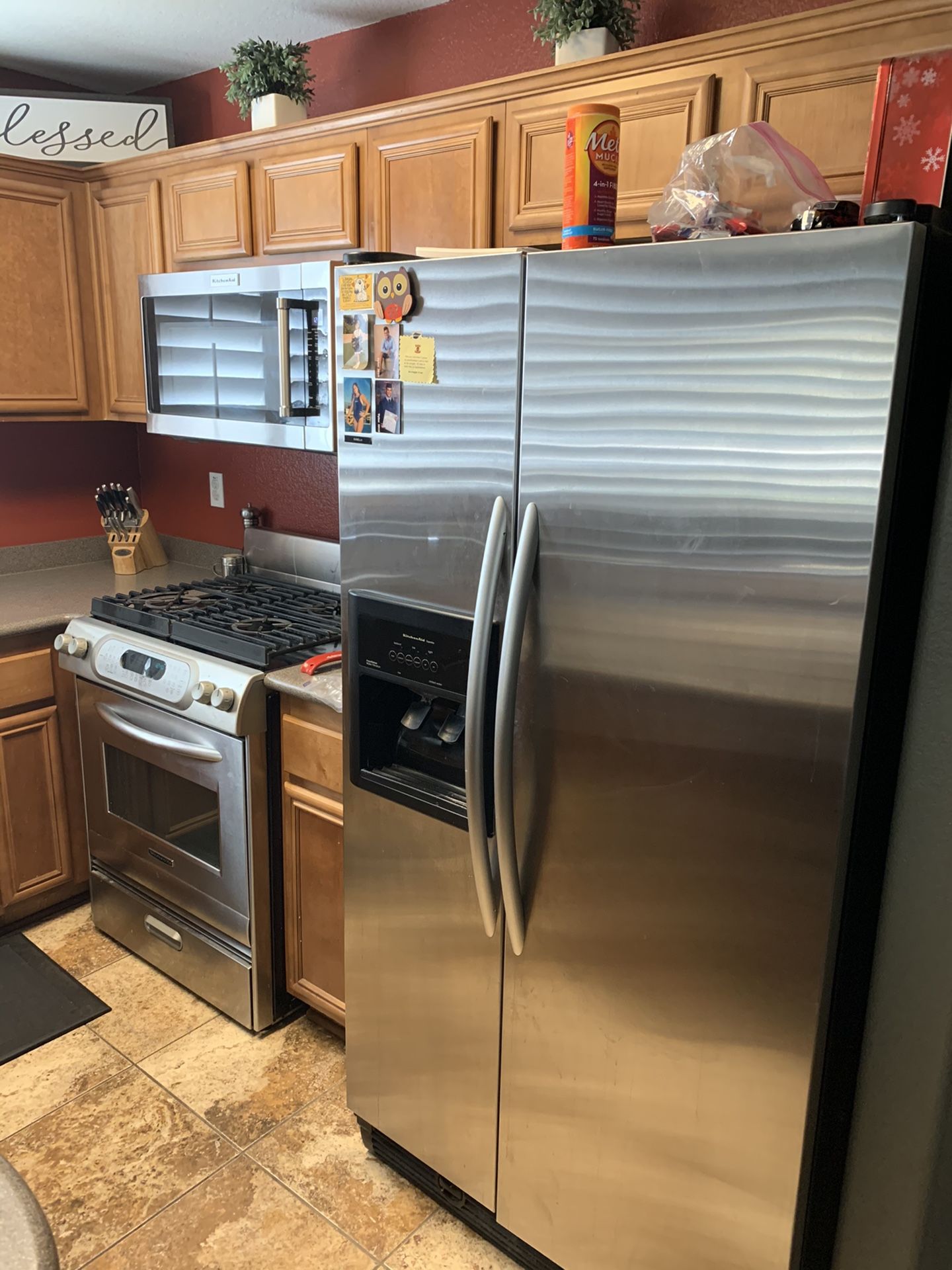 Kitchen Aid matching refrigerator & oven