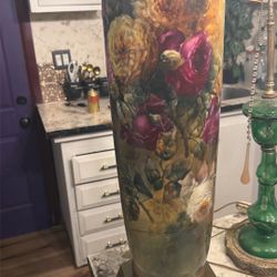 Antique Painted Lamp 