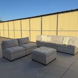 *Free Delivery* Gray Thomasville 6 Piece Modular Sectional