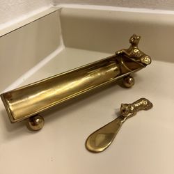 bronze exquisite tray with a puma