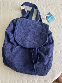 Roxy Blue Terry Cloth Backpack