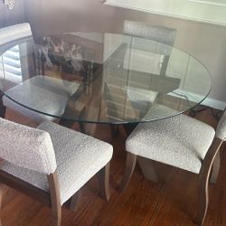 Glass Table 4 Chairs