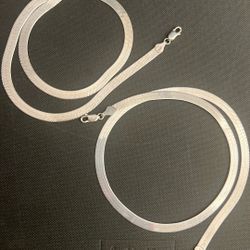 Italy 925 Silver Herringbone Chain 