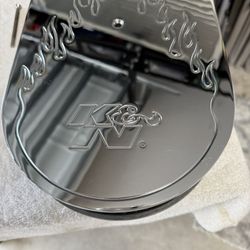 KNN polished aluminum flamed air cleaner