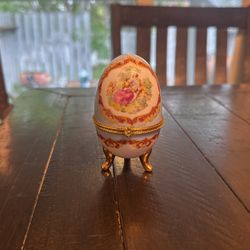Vintage porcelain egg trinket box
