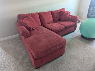 Micro Fiber Red L Shape Couch