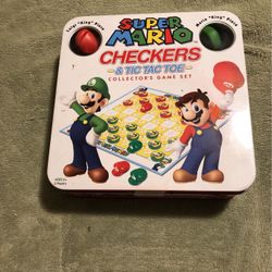 Super Mario Checkers & Tic Tax Toe Collectors Game Set