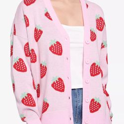 Pastel Strawberry Girls Cardigan