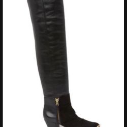 Super High Boots. Schutz Leather Over Knee Boots.  Size 7.5 
