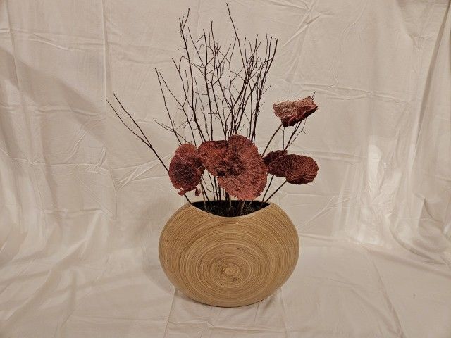 Bamboo Vase w/ Sweet Huck Branches  (See Desc.)