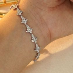leaf full diamond bracelet like flowers like leaves like butterflies soft