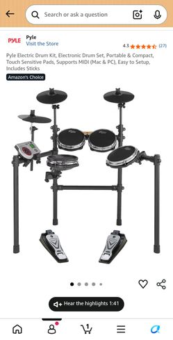 Pyle drum kit set model PTEDK86