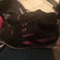 Pink And Black Reebok Shoes Size 9t