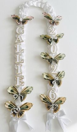 Graduation ribbon leis and sash’s
