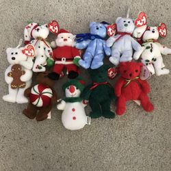 Ty teenie beanie babies holiday Christmas collection 10 small