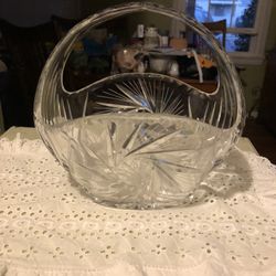 Vintage Hand Cut Crystal Basket