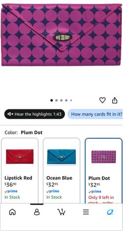 Big Skinny Plum Dot Envelope Wallet