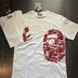 Pink Bape colorway side logo design, brand new with tags size Large