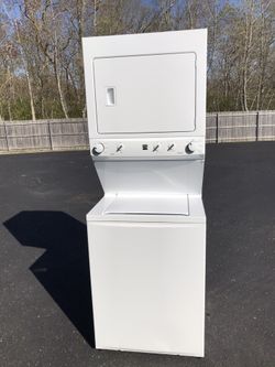 Kenmore electric stackable 27” wide 26” deep 74” 1/2 told