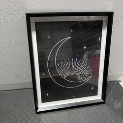 Sun Moon and Stars Celestial Framed Wall Art Print 21x17