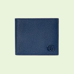GG Marmont Blue Royal Leather bi-fold Wallet - Wow