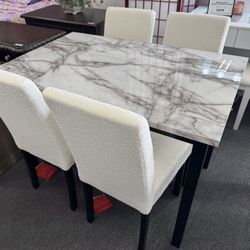 NEW OFFER White 5pc Dining Set