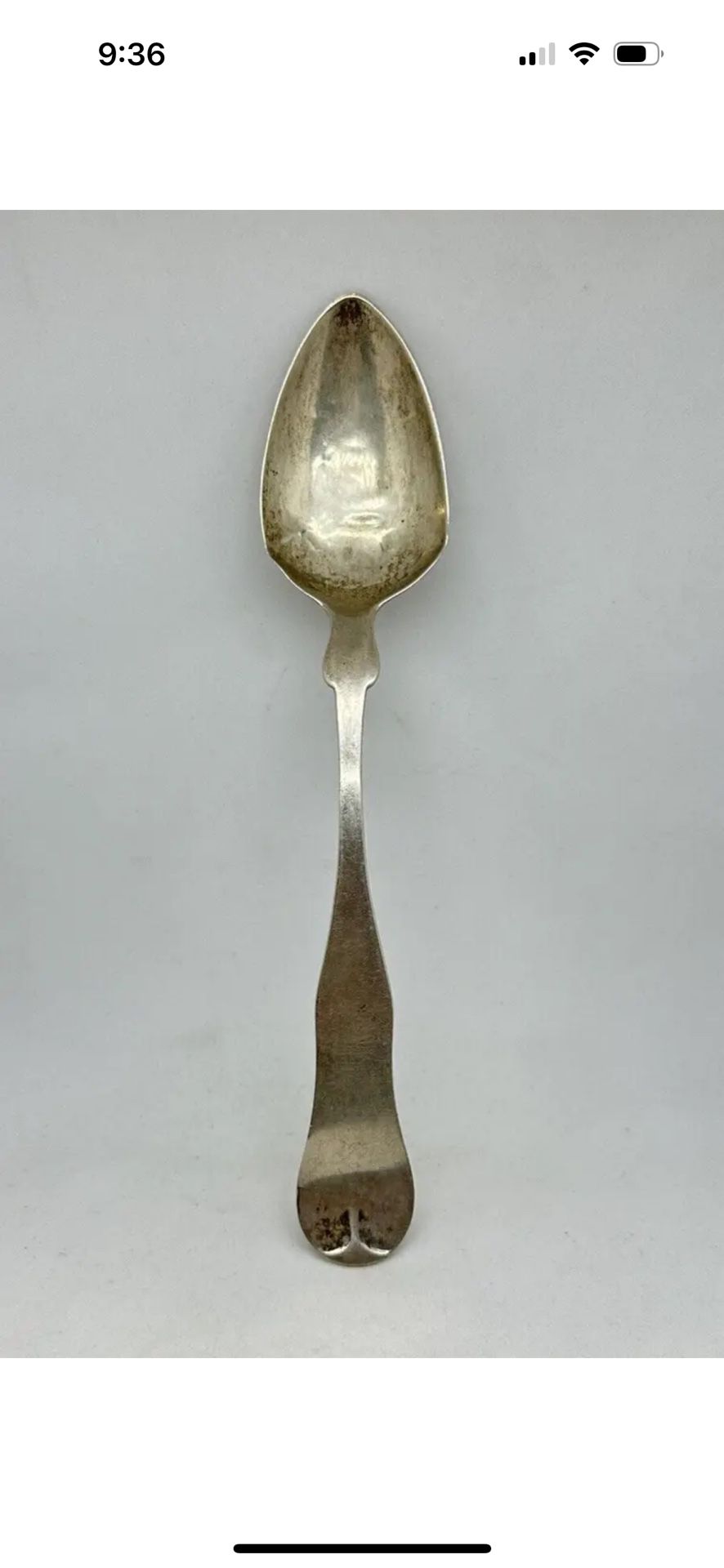 Antique American Coin Silver Serving Spoon \