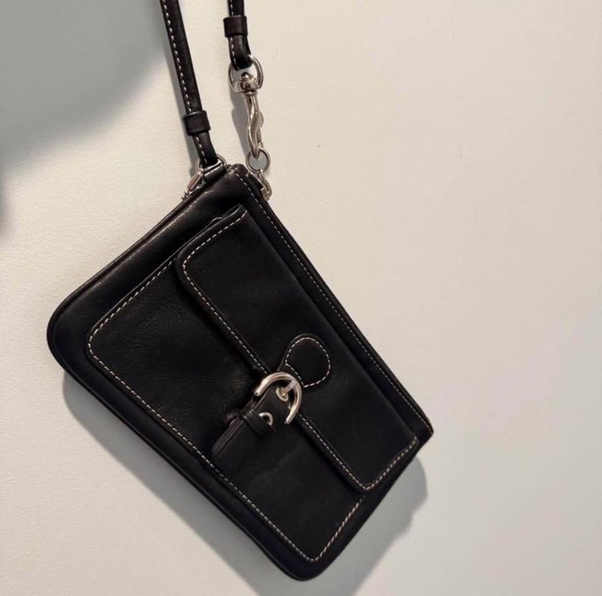 Black Hampton Coach Wristlet